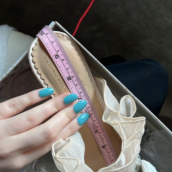 Nicola Bathie x Antonio Melani Sophia chiffon velvet bow dress mules - Sz 8 - Picture 15 of 16